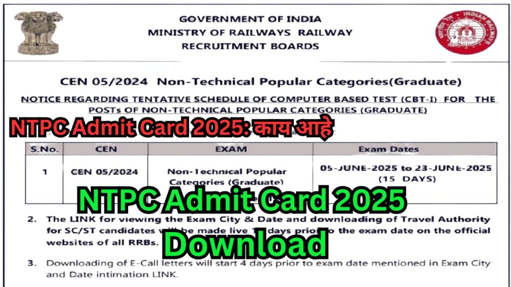NTPC Admit Card 2025 Download